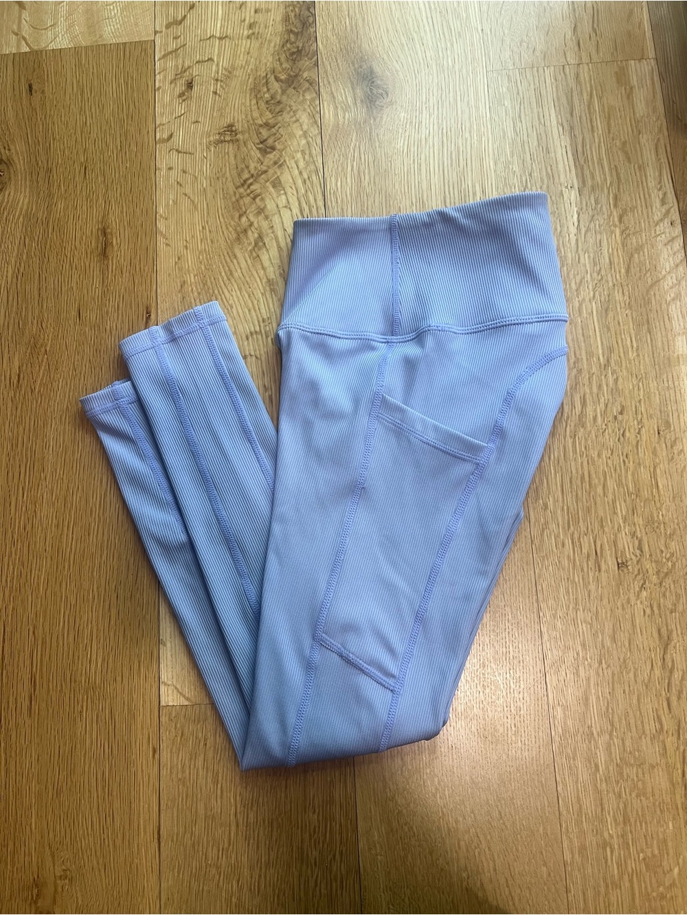 Z by Zella Light Purple Ribbed High-Waist Leggings with Side Pocket